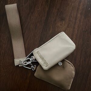 Lululemon Cream and Tan Wristlet Set